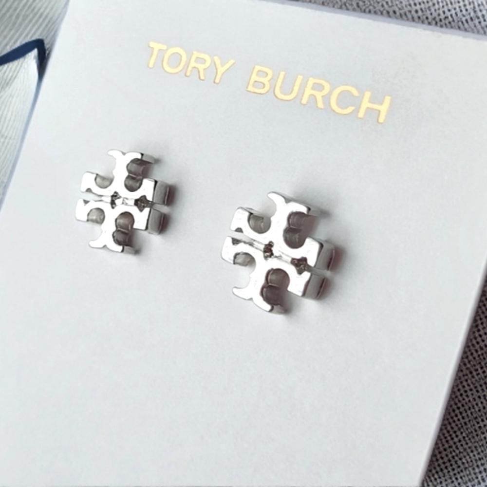 Tory Burch Silver Kira Studs